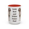 15oz Irish Red and White Setter Dog Dad Mug, Red, front view