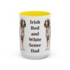 15oz Irish Red and White Setter Dog Dad Mug, Yellow, front view