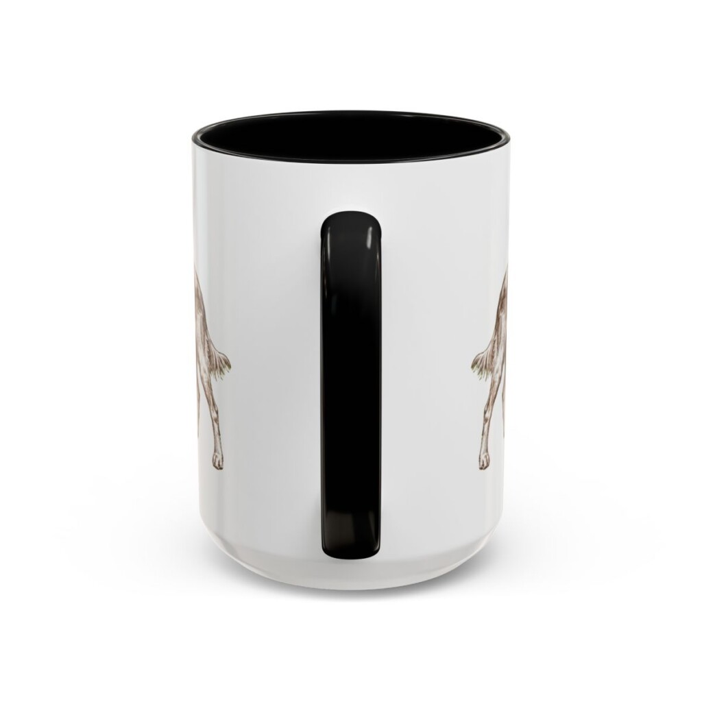 15oz Funny Irish Red and White Setter Mug, Black, back view