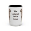 15oz Funny Irish Red and White Setter Mug, Black, front view