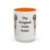 15oz Funny Irish Red and White Setter Mug, Orange, front view