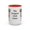 15oz Funny Irish Red and White Setter Mug, Red, front view