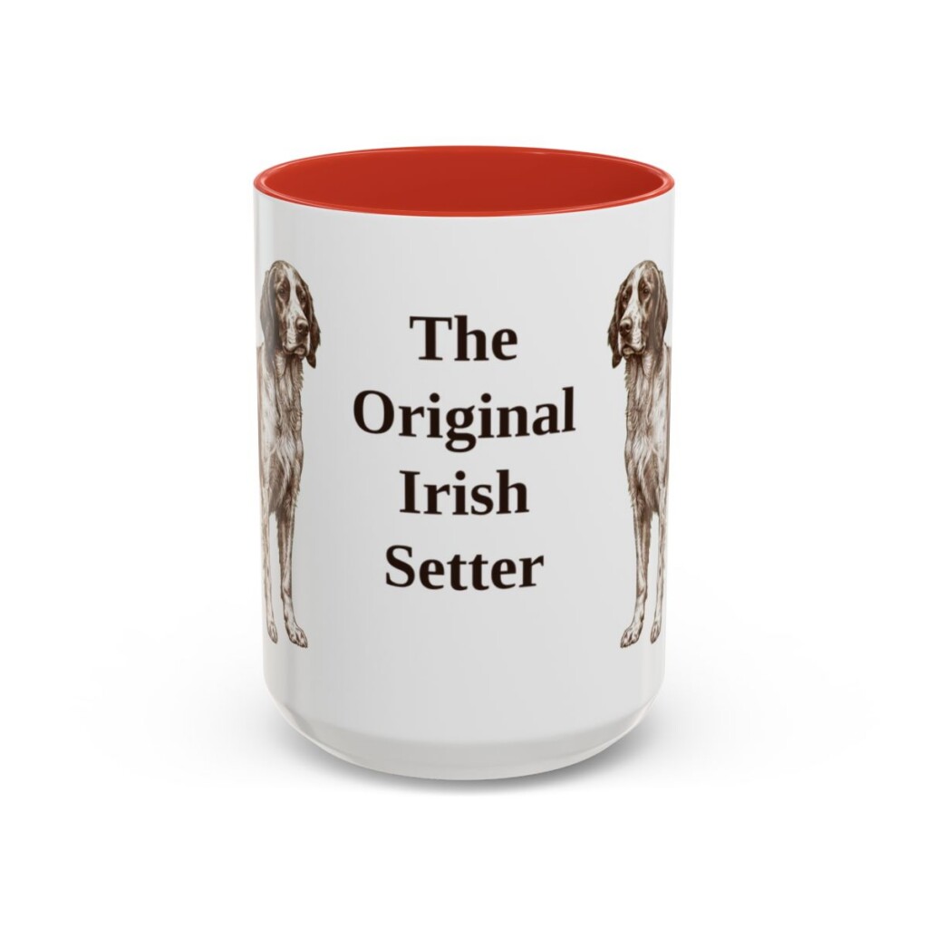 15oz Funny Irish Red and White Setter Mug, Red, front view