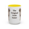 15oz Funny Irish Red and White Setter Mug, Yellow, front view