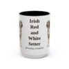 15oz Irish Red and White Setter Latin Mug, Black, front view