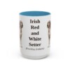 15oz Irish Red and White Setter Latin Mug, Light Blue, front view