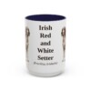 15oz Irish Red and White Setter Latin Mug, Navy, front view
