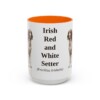 15oz Irish Red and White Setter Latin Mug, Orange, front view