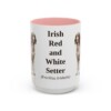 15oz Irish Red and White Setter Latin Mug, Pink, front view