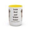 15oz Irish Red and White Setter Latin Mug, Yellow, front view