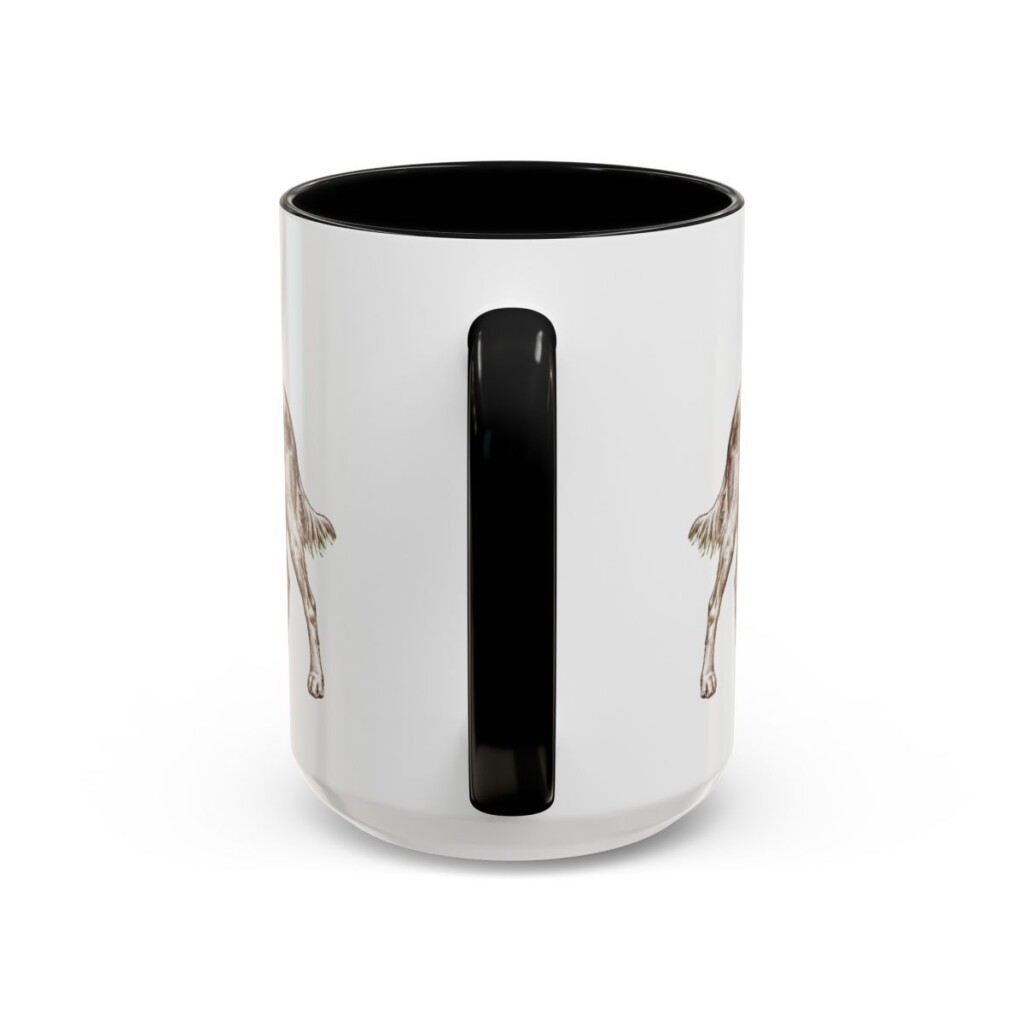 15oz Irish Red and White Setter Dog Mom Mug, Black, back view