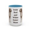 15oz Irish Red and White Setter Dog Mom Mug, Light Blue, front view