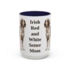 15oz Irish Red and White Setter Dog Mom Mug, Navy, front view