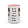 15oz Irish Red and White Setter Dog Mom Mug, Pink, front view