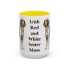 15oz Irish Red and White Setter Dog Mom Mug, Yellow, front view