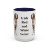 15oz Irish Red and White Setter Mug, Navy, front view