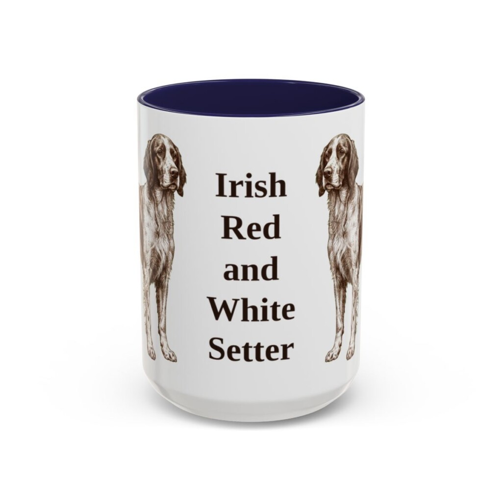 15oz Irish Red and White Setter Mug, Navy, front view