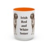 15oz Irish Red and White Setter Mug, Orange, front view
