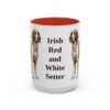 15oz Irish Red and White Setter Mug, Red, front view