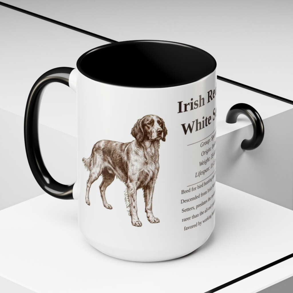 15oz Irish Red and White Setter Mug, Black, lifestyle photo