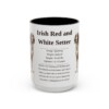 15oz Irish Red and White Setter Mug, Black, front view