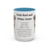 15oz Irish Red and White Setter Mug, Light Blue, front view