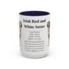 15oz Irish Red and White Setter Mug, Navy, front view