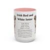15oz Irish Red and White Setter Mug, Pink, front view