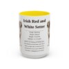 15oz Irish Red and White Setter Mug, Yellow, front view
