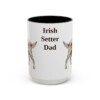 15oz Irish Setter Dog Dad Mug, Black, front view