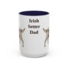 15oz Irish Setter Dog Dad Mug, Navy, front view