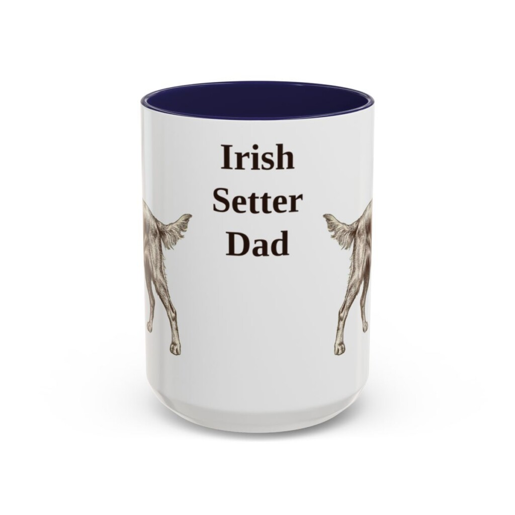 15oz Irish Setter Dog Dad Mug, Navy, front view