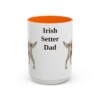 15oz Irish Setter Dog Dad Mug, Orange, front view
