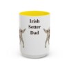 15oz Irish Setter Dog Dad Mug, Yellow, front view