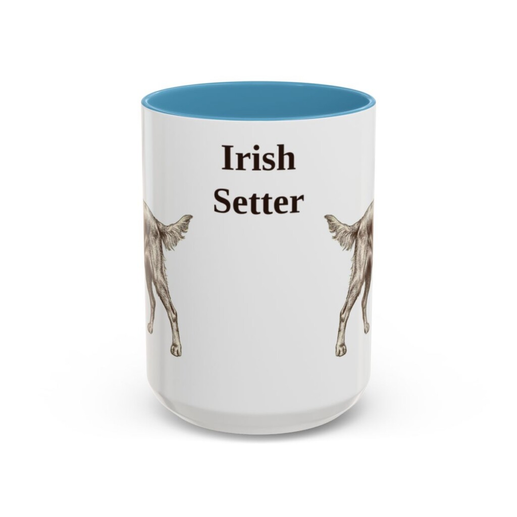 15oz Irish Setter Mug, Light Blue, front view