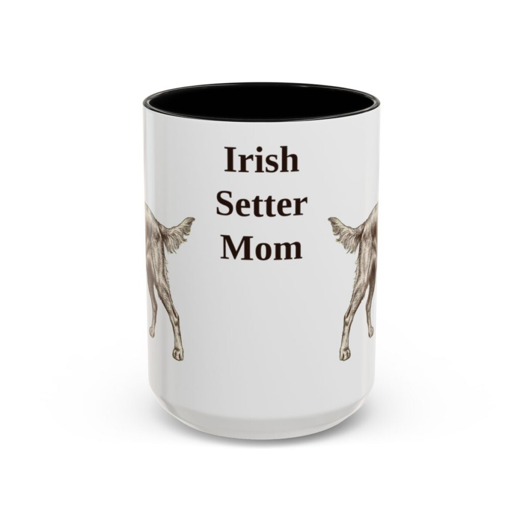 15oz Irish Setter Dog Mom Mug, Black, front view