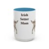 15oz Irish Setter Dog Mom Mug, Light Blue, front view