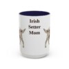 15oz Irish Setter Dog Mom Mug, Navy, front view