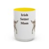 15oz Irish Setter Dog Mom Mug, Yellow, front view