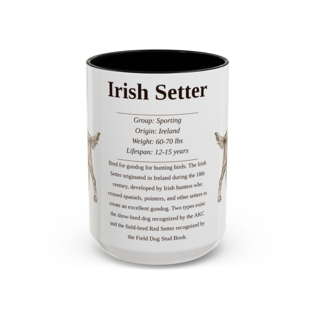 15oz Irish Setter Mug, Black, front view