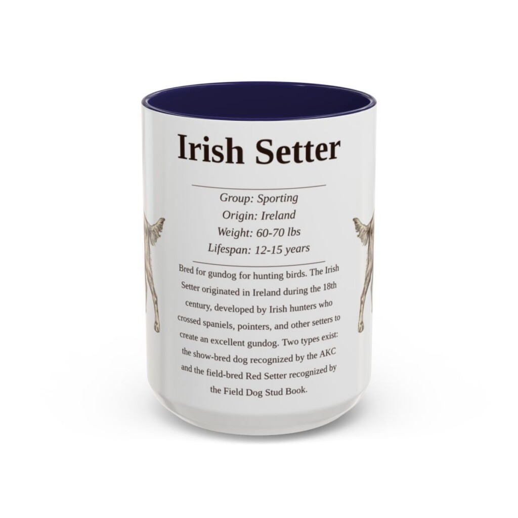 15oz Irish Setter Mug, Navy, front view