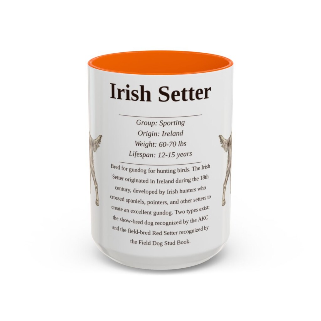 15oz Irish Setter Mug, Orange, front view