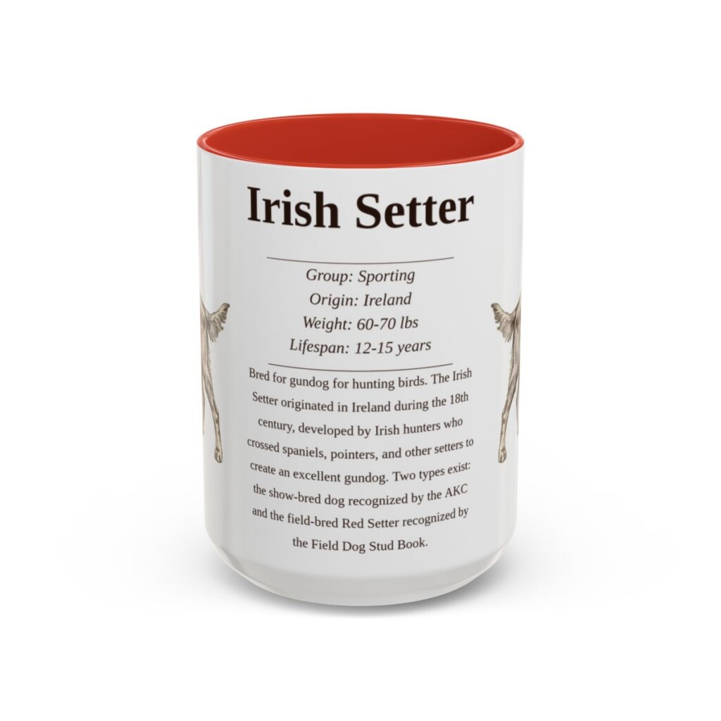 15oz Irish Setter Mug, Red, front view