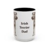 15oz Irish Terrier Dog Dad Mug, Black, front view