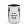 15oz Irish Terrier Dog Dad Mug, Navy, front view