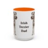 15oz Irish Terrier Dog Dad Mug, Orange, front view