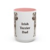 15oz Irish Terrier Dog Dad Mug, Pink, front view