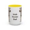 15oz Irish Terrier Dog Dad Mug, Yellow, front view