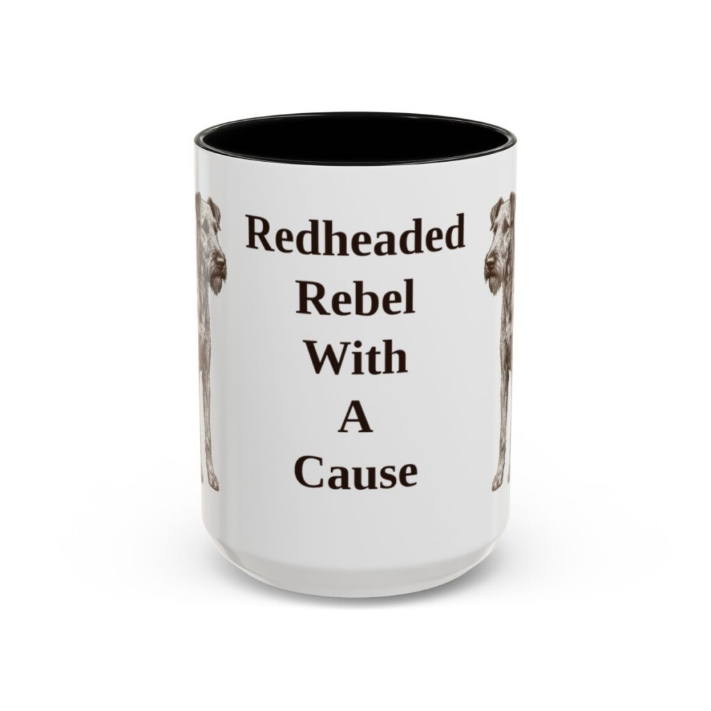 15oz Funny Irish Terrier Mug, Black, front view