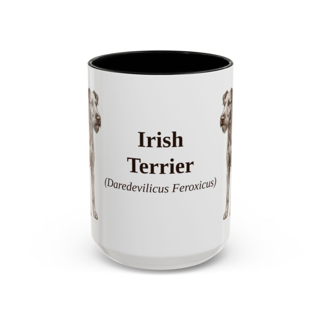 15oz-irish-terrier-mug-latin-black-front 15oz Irish Terrier Latin Mug, Black, front view